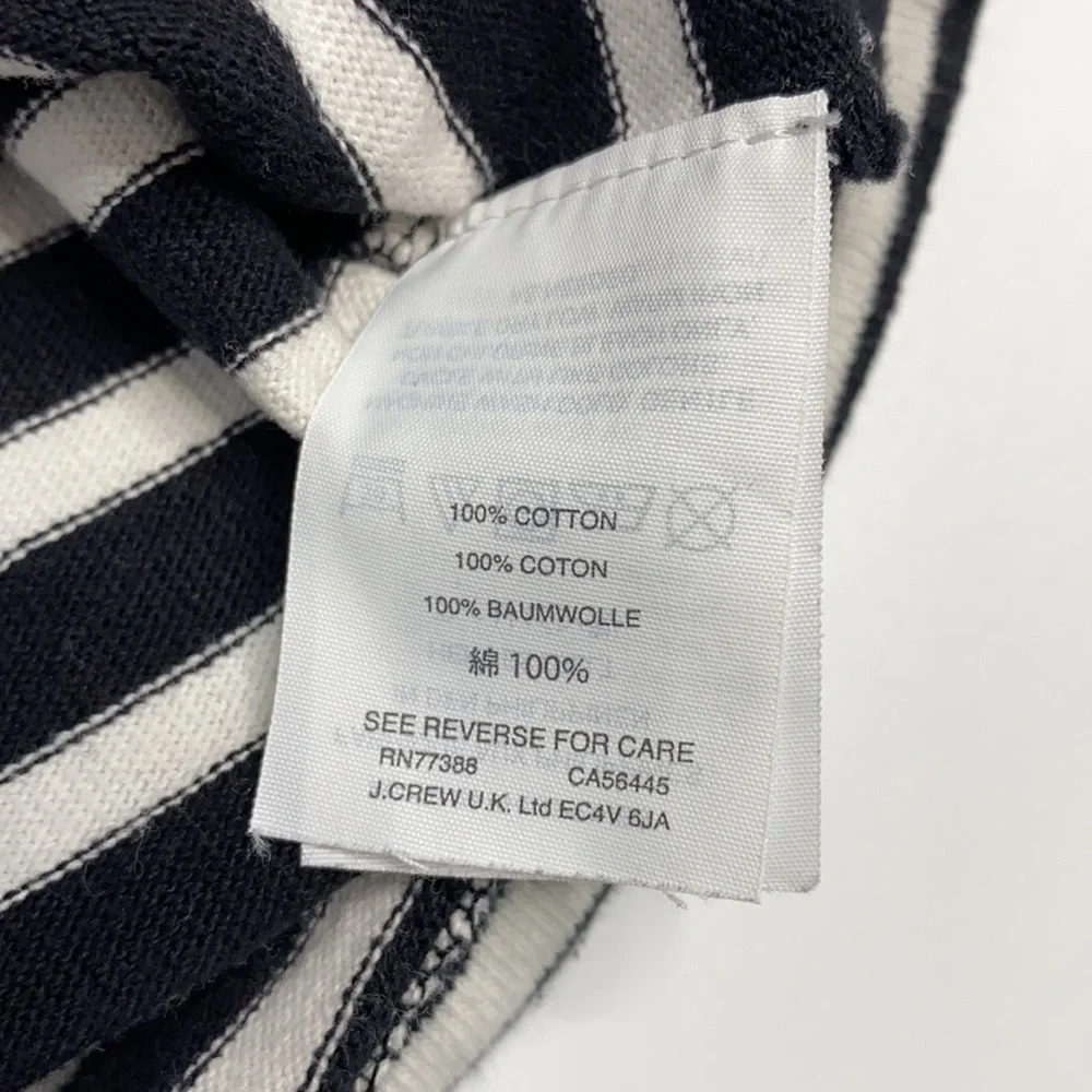 J Crew Black and White Sailor Funnel Neck Shirt XXS